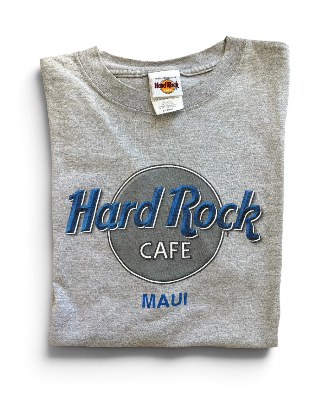 Hard Rock Cafe Maui Hawaii Gray Logo Graphic T Shirt Men’s XL
